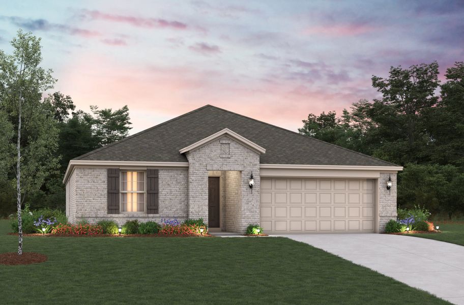 Representative exterior photo of a completed home built from the Sierra by Beazer Homes in Whitewing Trails: Meadows 50', Princeton, TX (Image 2).