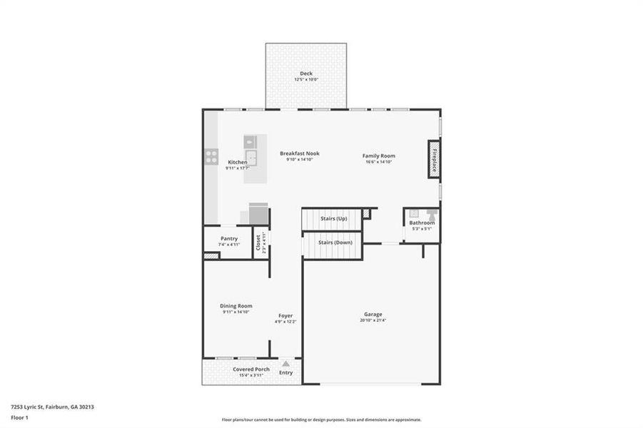 2D floor plan layout of this home in Harmony Manor, Fairburn, GA (Image 5).