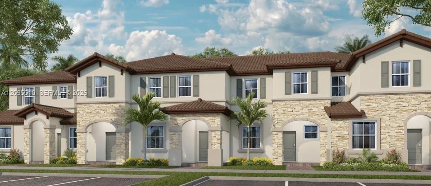 Front exterior of a new home in Altamira, Homestead, FL, highlighting curb appeal (Image 1). Front exterior of a new home in Altamira, Homestead, FL, highlighting curb appeal (Image 1).