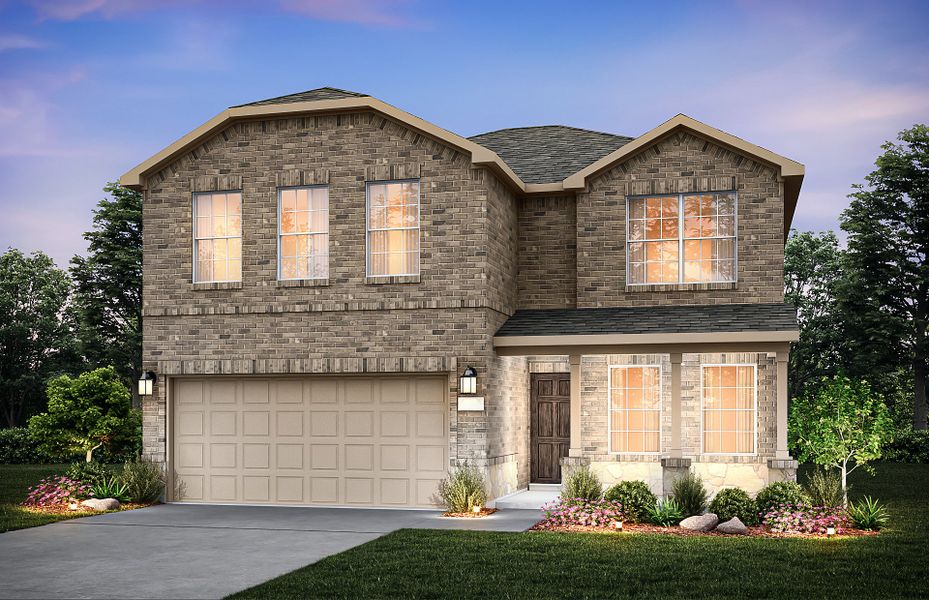 The Enloe, a two-story home with 2-car garage, shown with Home Exterior LS202