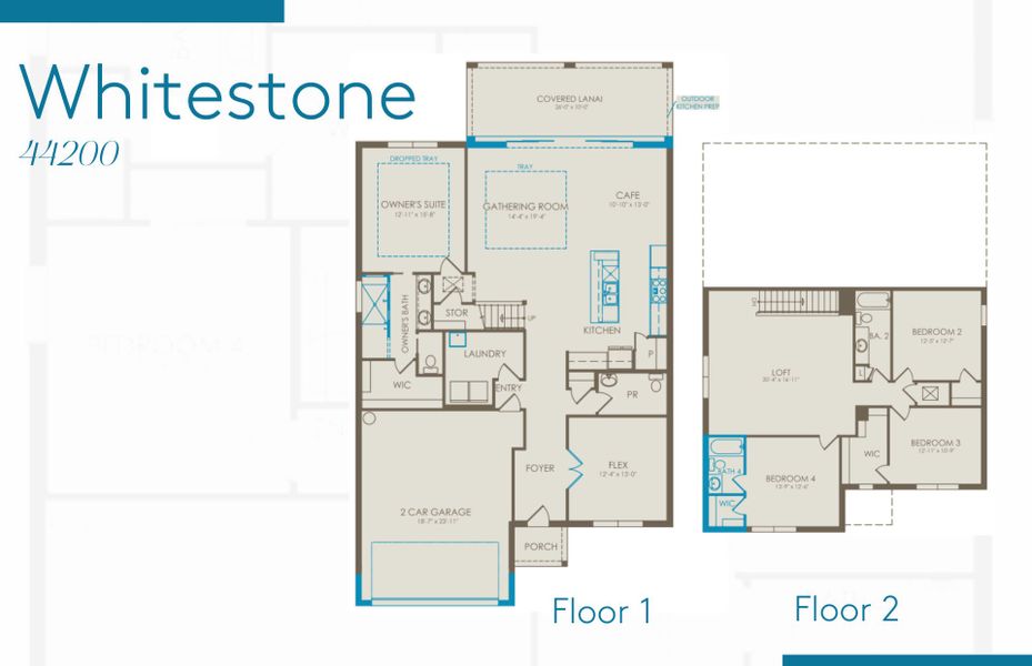 2D floor plan layout of this home in Terreno, Naples, FL (Image 2).