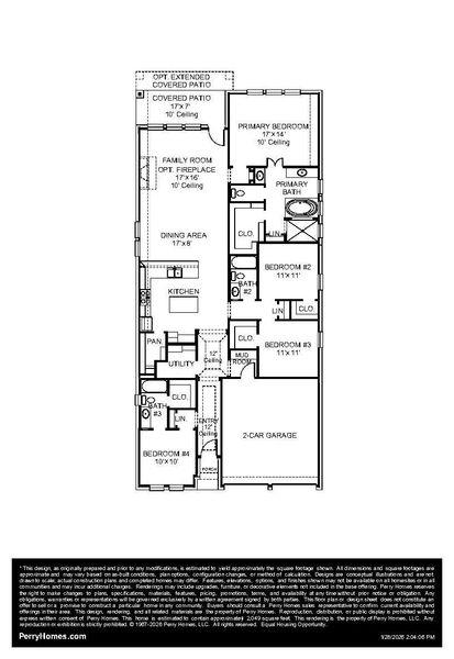 2D floor plan layout of this home in The Highlands, Porter, TX (Image 2).