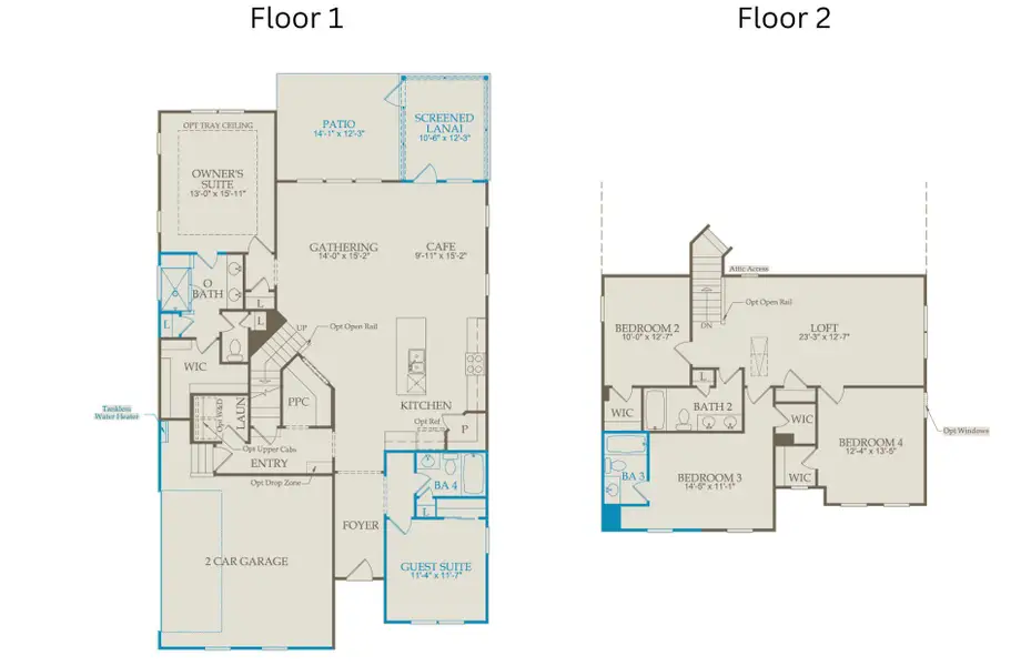2D floor plan layout of this home in Mailman Post, Knightdale, NC (Image 3).