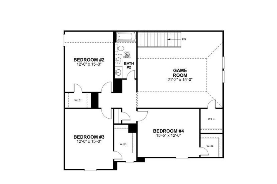 2D floor plan layout of this home in Miller's Pond, Rosenberg, TX (Image 5).