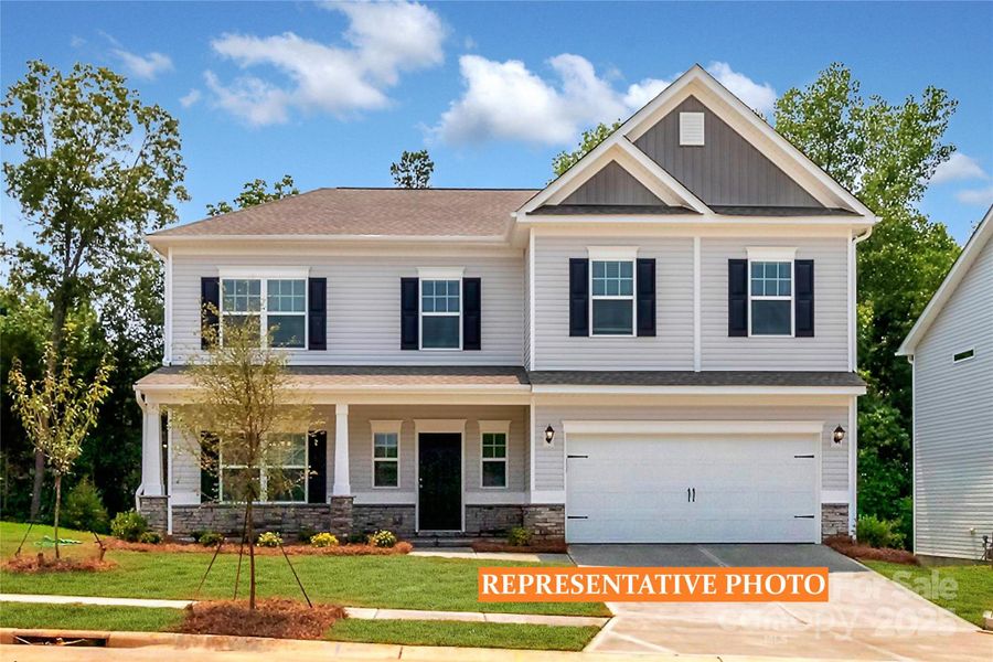Front exterior of a new home in Cedar Meadows, Monroe, NC, highlighting curb appeal (Image 17).