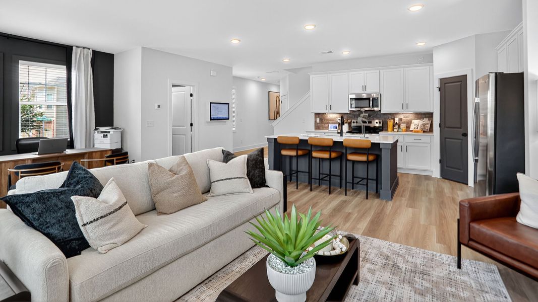Representative furnished interior of a home built from the Belle by KM Homes in Governors Parc, Kennesaw (Image 11).