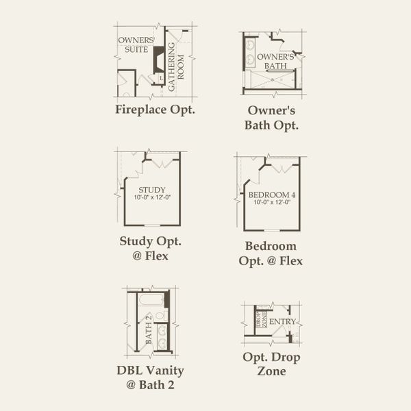 2D floor plan layout for the Fox Hollow by Pulte Homes in Sunfield, Mustang Ridge, TX (Image 5).