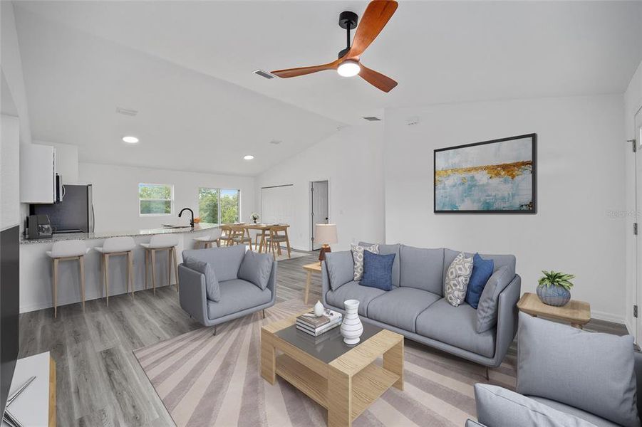 Furnished interior view inside a new home in , Dunnellon (Image 4).