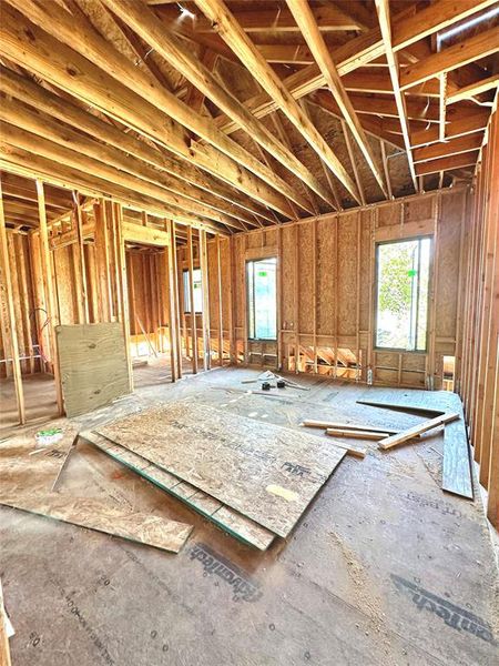 Current construction 10/2/24. Second floor, Secondary bedroom #2 with private en suite bathroom