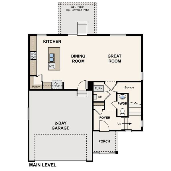 2D floor plan layout of this home in The Aurora Highlands, Aurora, CO (Image 3).