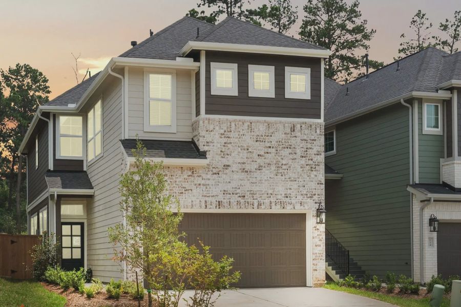 Representative exterior photo of a completed home built from the Cheverny by Chesmar Homes in Bridgeland Chateau, Cypress, TX (Image 25).