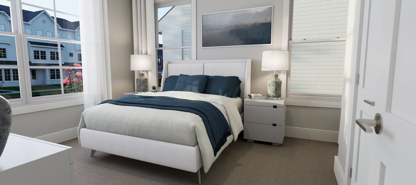 Representative furnished interior of a home built from the Atlas End Unit by Baker Residential in Atwater Station - Midtown Collection, Fuquay Varina (Image 24).