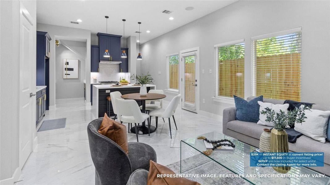 The kitchen island is where you gather most, whether for a quick breakfast or setting out snacks when friends come by.