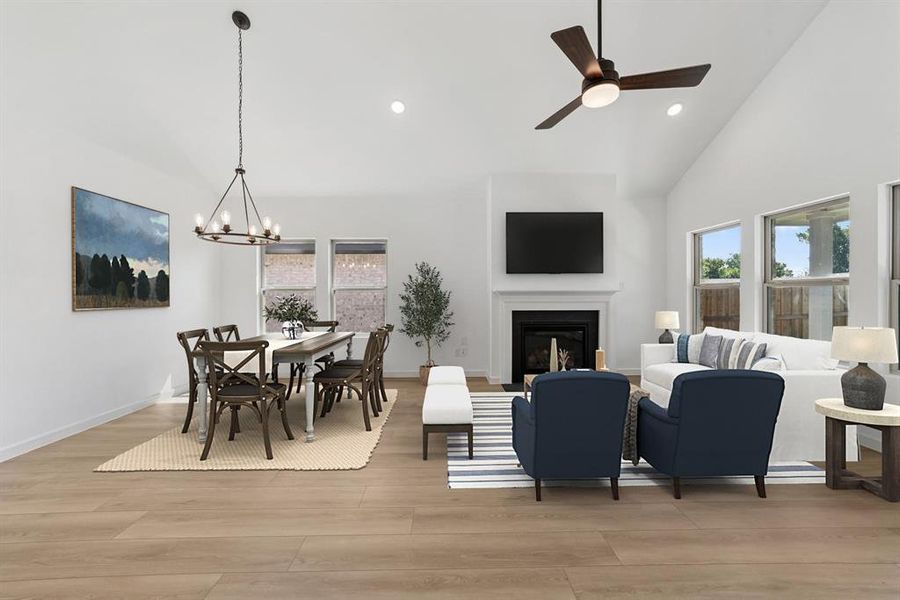 Furnished interior view inside a new home in Aspire at Noble Ridge, Howe (Image 15). Furnished interior view inside a new home in Aspire at Noble Ridge, Howe (Image 15).