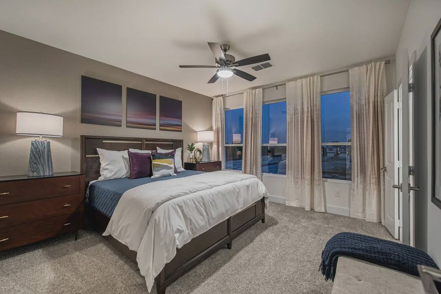 Representative furnished interior of a home built from the Calypso by Chesmar Homes in Prominence Urban, San Antonio (Image 11).