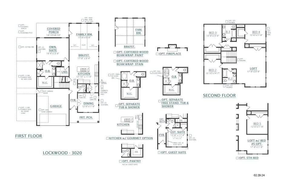 2D floor plan layout for the Lockwood - Single Family Homes by Dream Finders Homes in Goodwin Farms, Fairview, TN (Image 3). 2D floor plan layout for the Lockwood - Single Family Homes by Dream Finders Homes in Goodwin Farms, Fairview, TN (Image 3).