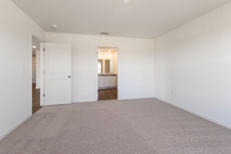 A hallway with white doors. A hallway with white doors.