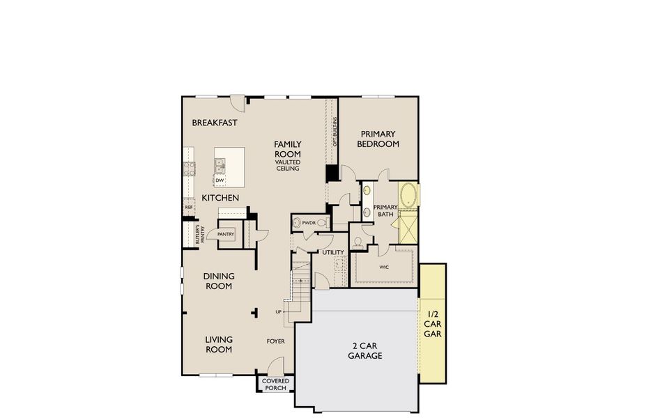 2D floor plan layout for the Aubrey by Ashton Woods in Sunterra Lakes, Brookshire, TX (Image 5). 2D floor plan layout for the Aubrey by Ashton Woods in Sunterra Lakes, Brookshire, TX (Image 5).