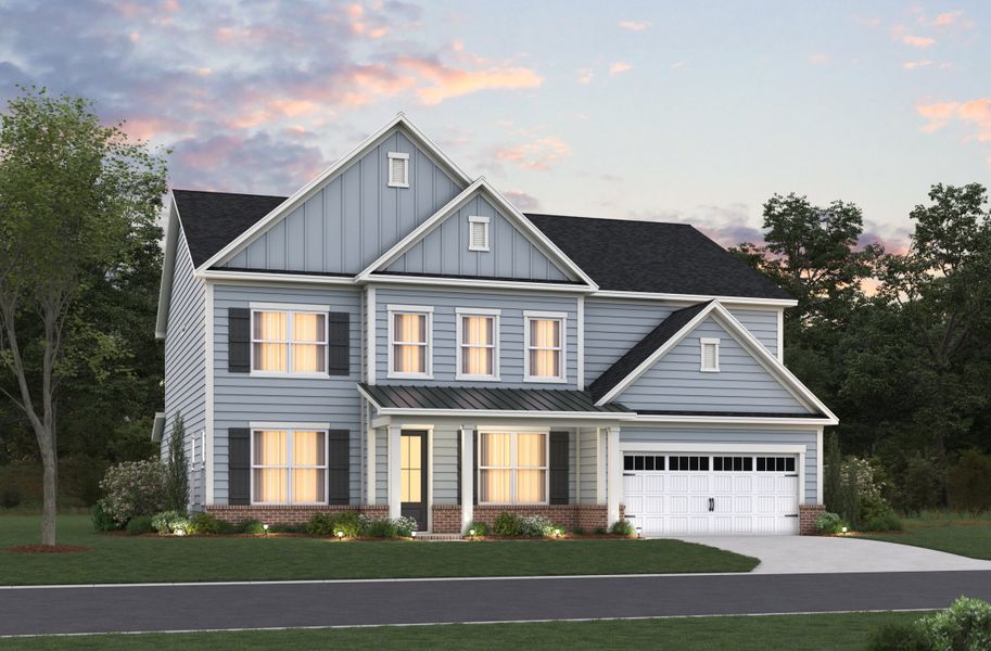 Representative exterior photo of a completed home built from the Fisher by Beazer Homes in Stonewood Estates: Landmark, Durham, NC (Image 1). Representative exterior photo of a completed home built from the Fisher by Beazer Homes in Stonewood Estates: Landmark, Durham, NC (Image 1).