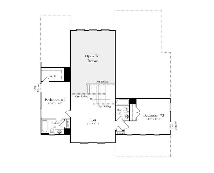 2D floor plan layout for the Kendrick by DRB Homes in Easler Farm, Boiling Springs, SC (Image 4).