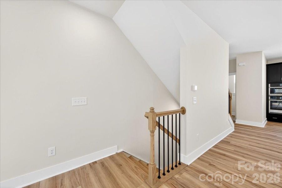 Second floor landing with open rails