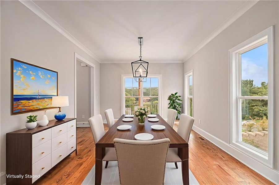 Furnished interior view inside a new home in , White (Image 8).