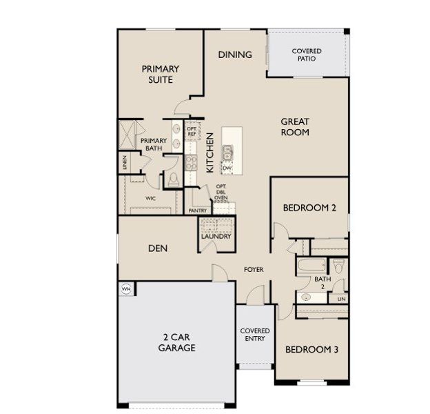 2D floor plan layout for the Marigold by Ashton Woods in Estrella Crossing, Laveen, AZ (Image 4).