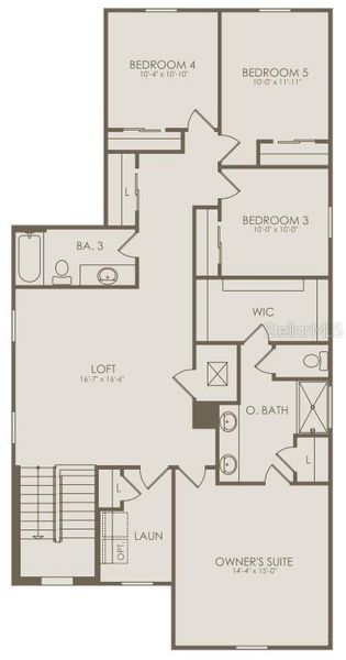 2D floor plan layout of this home in The Landings at Live Oak Lake, St. Cloud, FL (Image 3).
