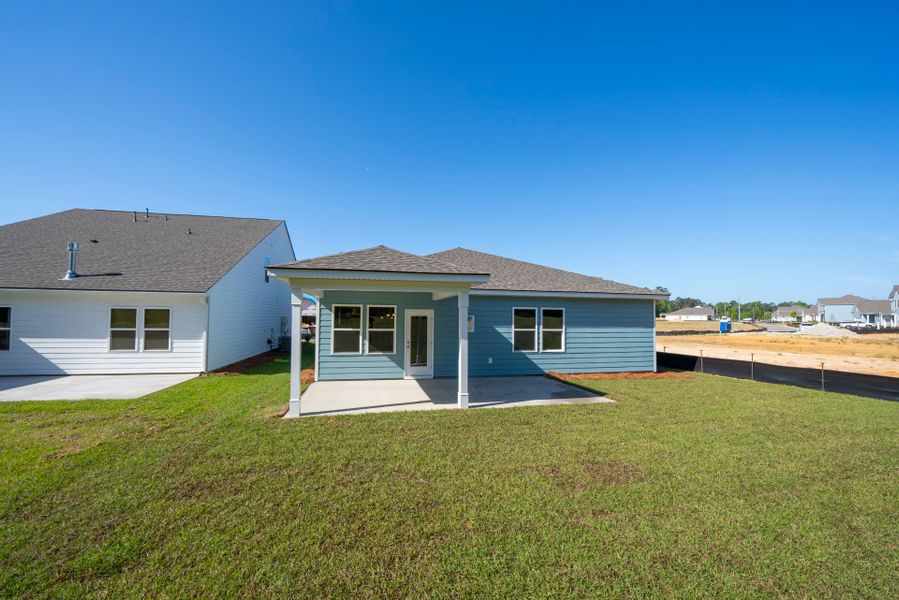 Exterior details and patio area of a home in Monroe Preserve, Chapin (Image 27). Exterior details and patio area of a home in Monroe Preserve, Chapin (Image 27).
