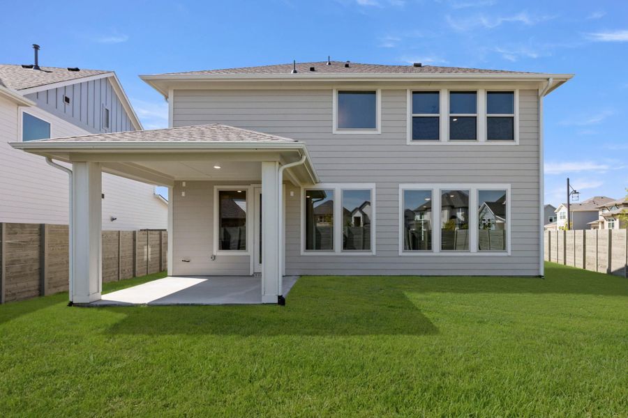 Front exterior of a new home in Cottage Collection at Harvest, Argyle, TX, highlighting curb appeal (Image 18). Front exterior of a new home in Cottage Collection at Harvest, Argyle, TX, highlighting curb appeal (Image 18).