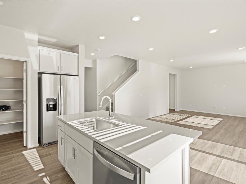 The Juniper floorplan interior image taken at a Meritage Homes community in Colorado Springs. The Juniper floorplan interior image taken at a Meritage Homes community in Colorado Springs.