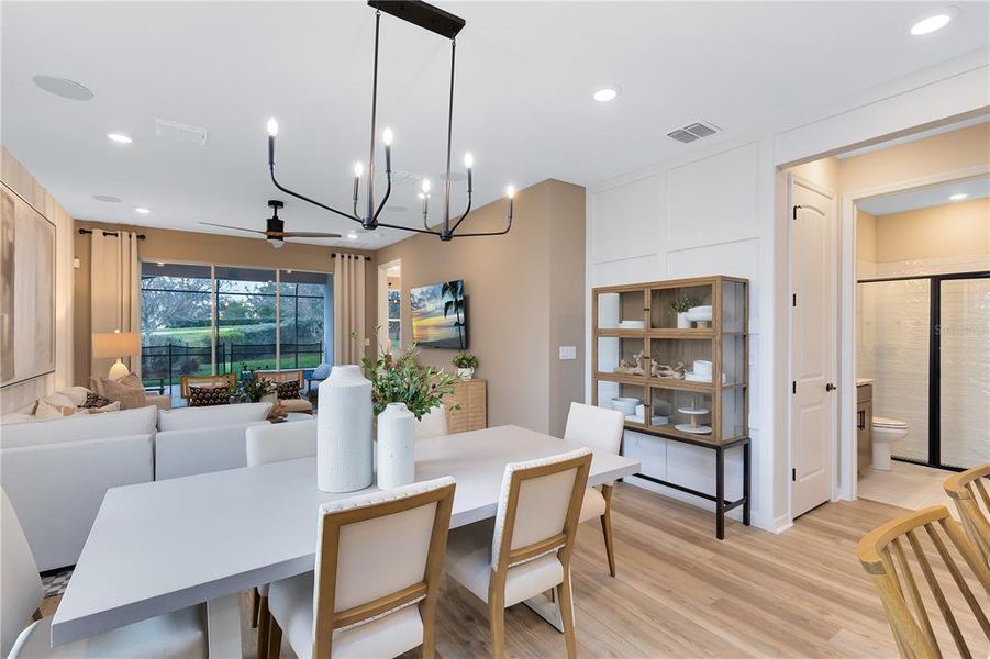 Furnished interior view inside a new home in Del Webb Twin Lakes, St. Cloud (Image 8).