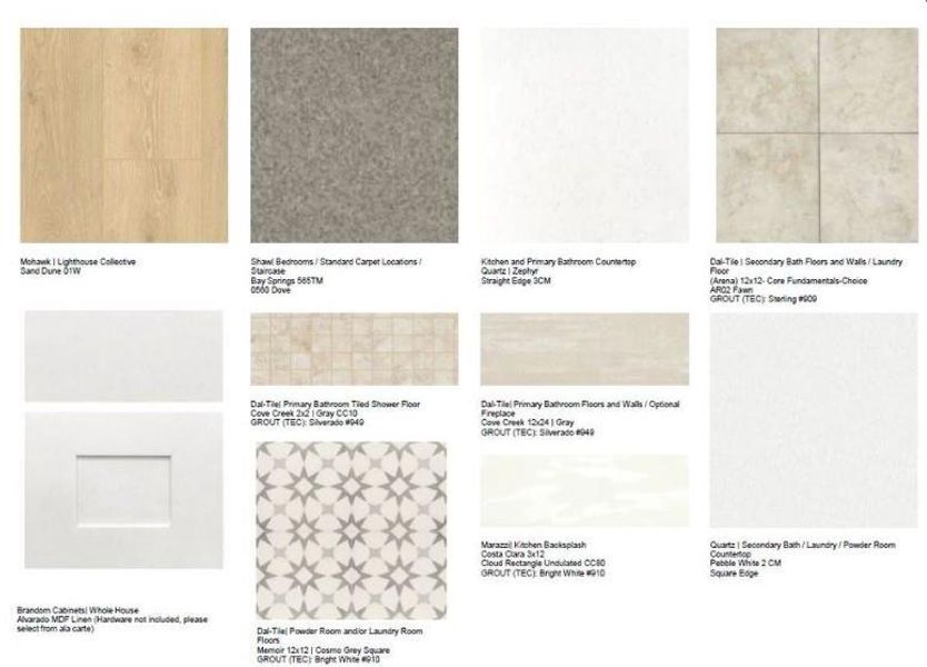 1433 Arciones Road design selections. This home is currently under construction and selections are subject to change