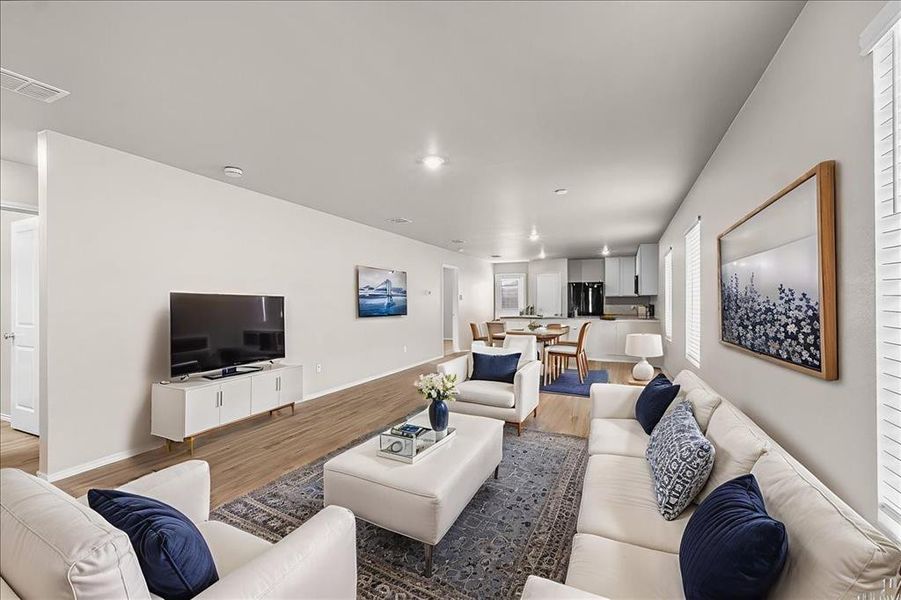 Living room with virtual staging