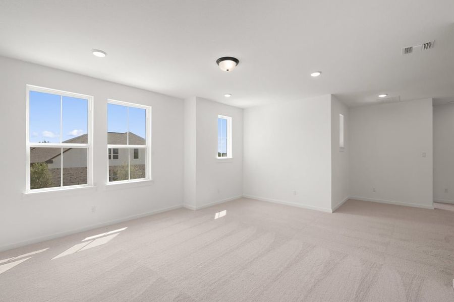 Spacious, unfurnished interior of a new home in Park Collection At Wolf Ranch, Georgetown (Image 36). Spacious, unfurnished interior of a new home in Park Collection At Wolf Ranch, Georgetown (Image 36).