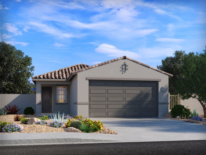 Representative exterior photo of a completed home built from the Quartz by Meritage Homes in Mandarina - Signature Series, Marana, AZ (Image 14).