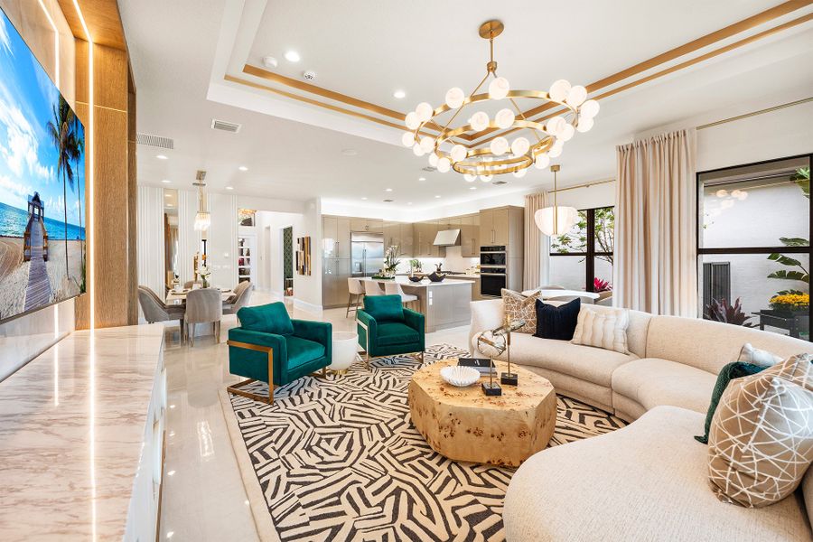 Representative furnished interior of a home built from the Bimini Grande by GL Homes in Valencia Del Mar (55+), Boynton Beach (Image 10).