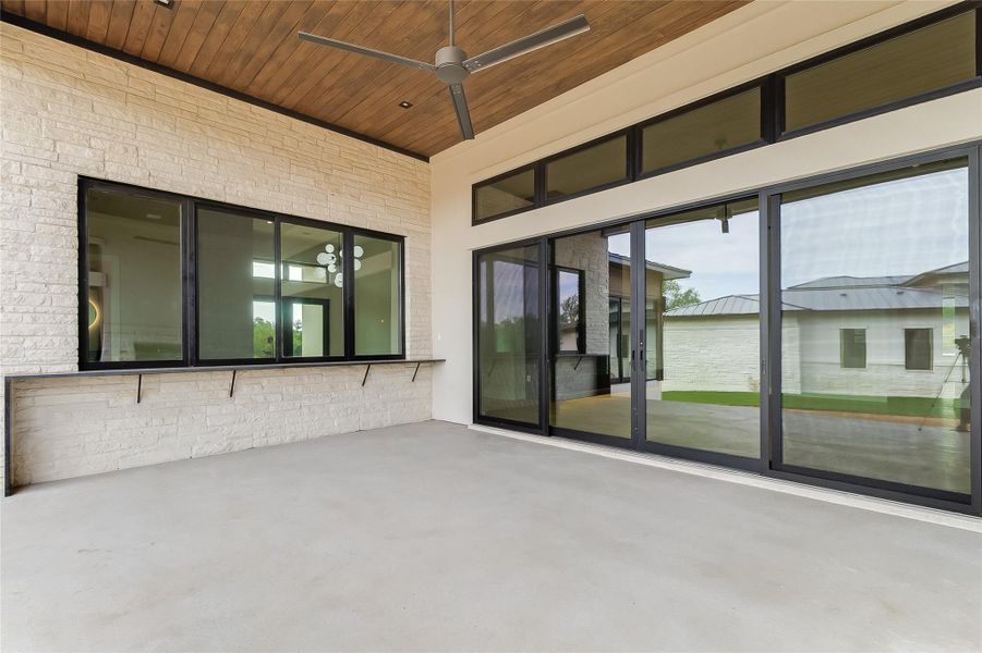 View of patio featuring ceiling fan View of patio featuring ceiling fan