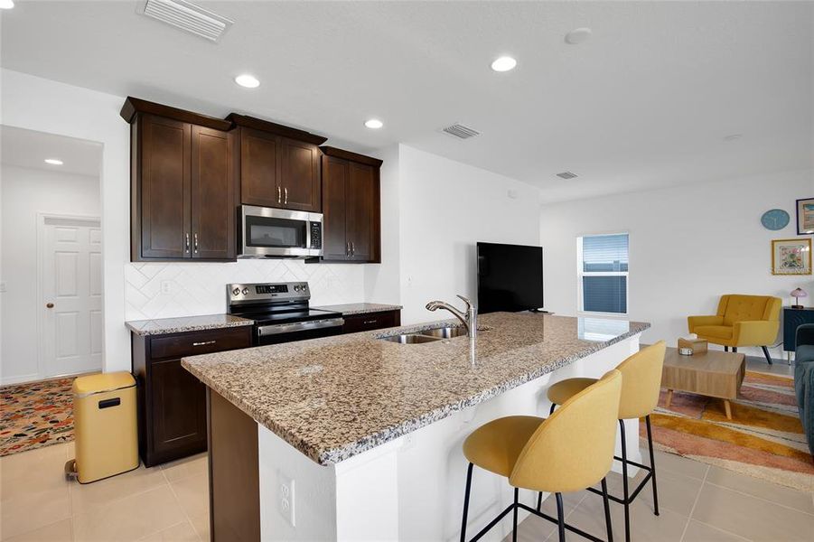 Furnished interior view inside a new home in Horse Creek at Crosswinds, Davenport (Image 18). Furnished interior view inside a new home in Horse Creek at Crosswinds, Davenport (Image 18).