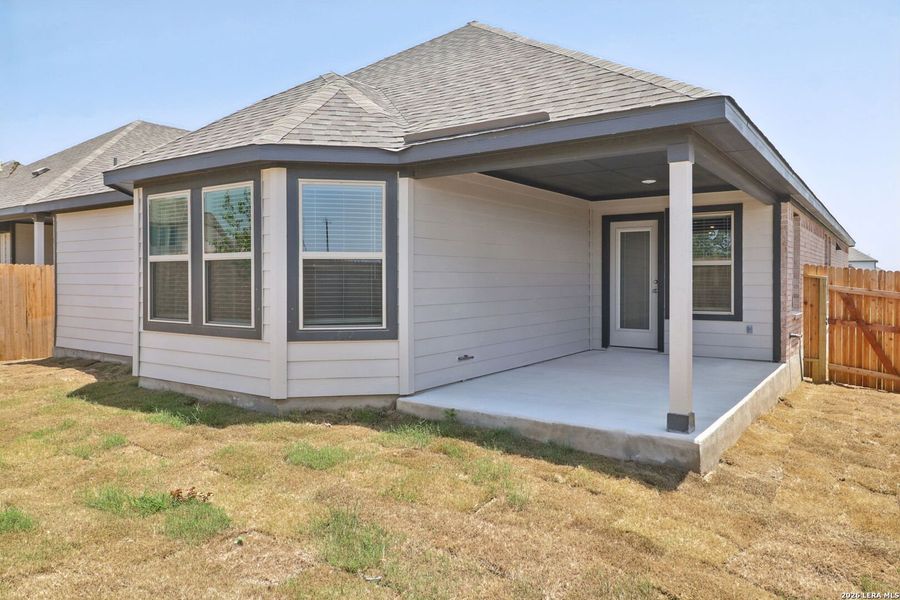 Exterior details and patio area of a home in Kallison Ranch, San Antonio (Image 28).