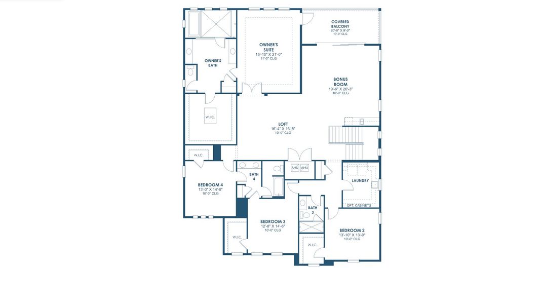 2D floor plan layout of this home in City Homes - South Tampa, Tampa, FL (Image 4).