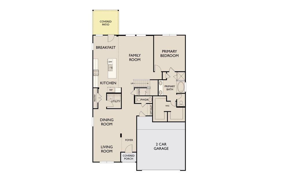 2D floor plan layout for the Thames by Ashton Woods in Blue Heron Estates, Mont Belvieu, TX (Image 4).