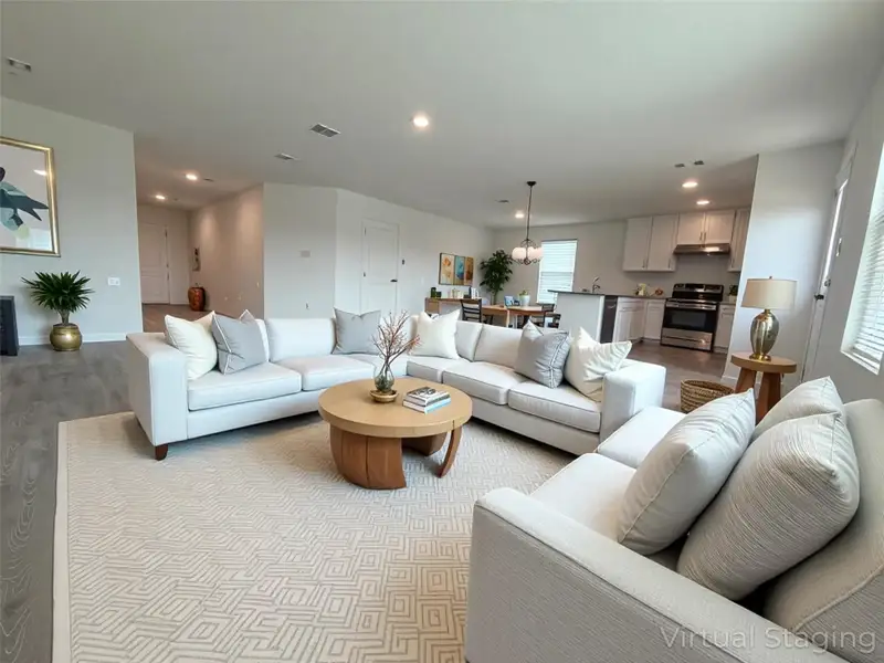 Living room featuring recessed lighting