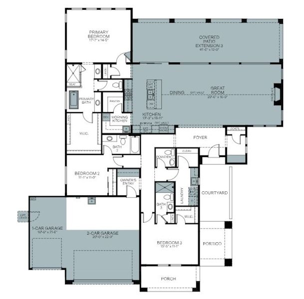 2D floor plan layout of this home in Overlook at The Dells, Prescott, AZ (Image 4).