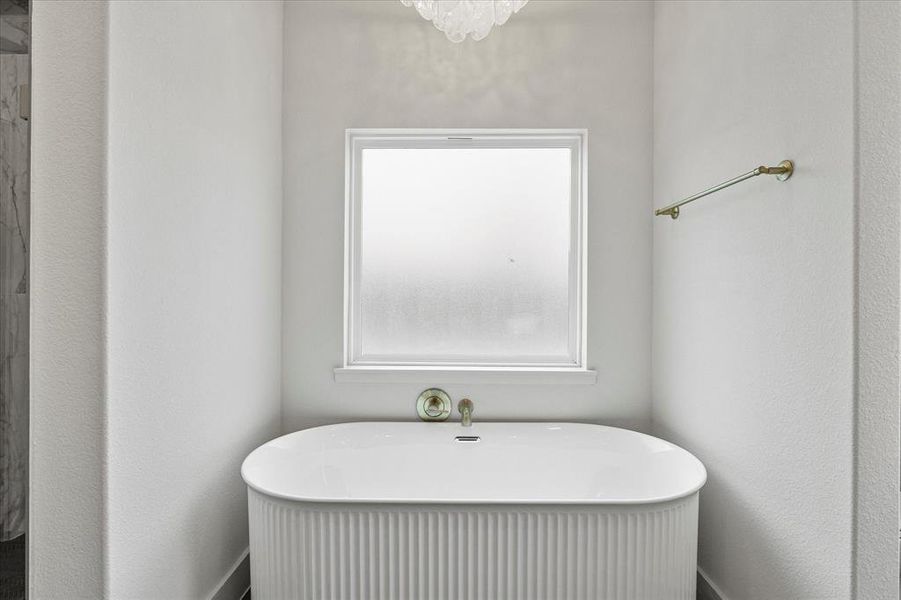 Bathroom featuring a washtub