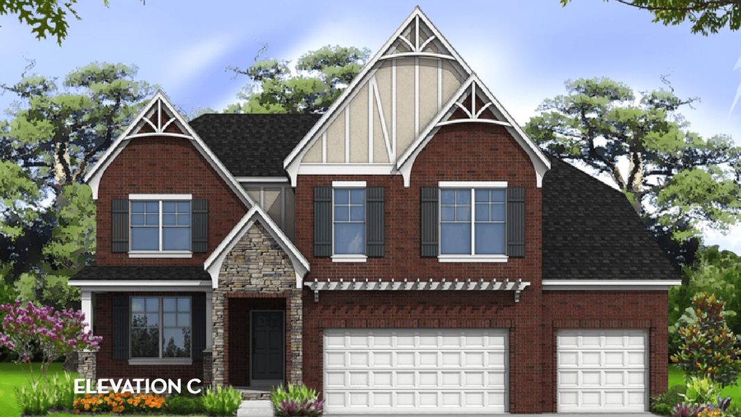 Front exterior of a new home in Aden Woods, Nashville, TN, highlighting curb appeal (Image 1). Front exterior of a new home in Aden Woods, Nashville, TN, highlighting curb appeal (Image 1).