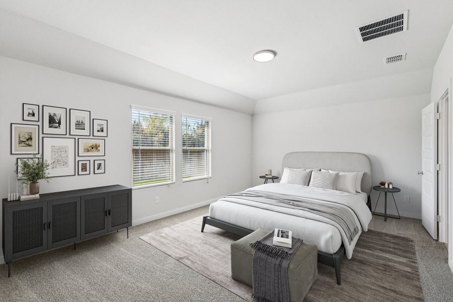 Primary Suite in the Oscar home plan by Trophy Signature Homes – REPRESENTATIVE PHOTO