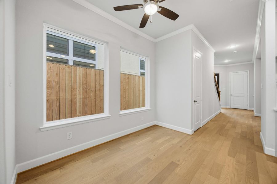 The Perfect Spot for Dinner or Game Night Your cozy breakfast nook offers the perfect space for weeknight meals or weekend brunches—with just the right amount of natural light.