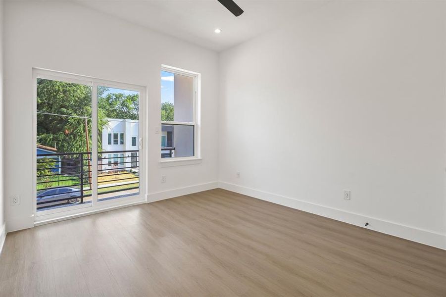 Spare room with light hardwood / wood-style floors