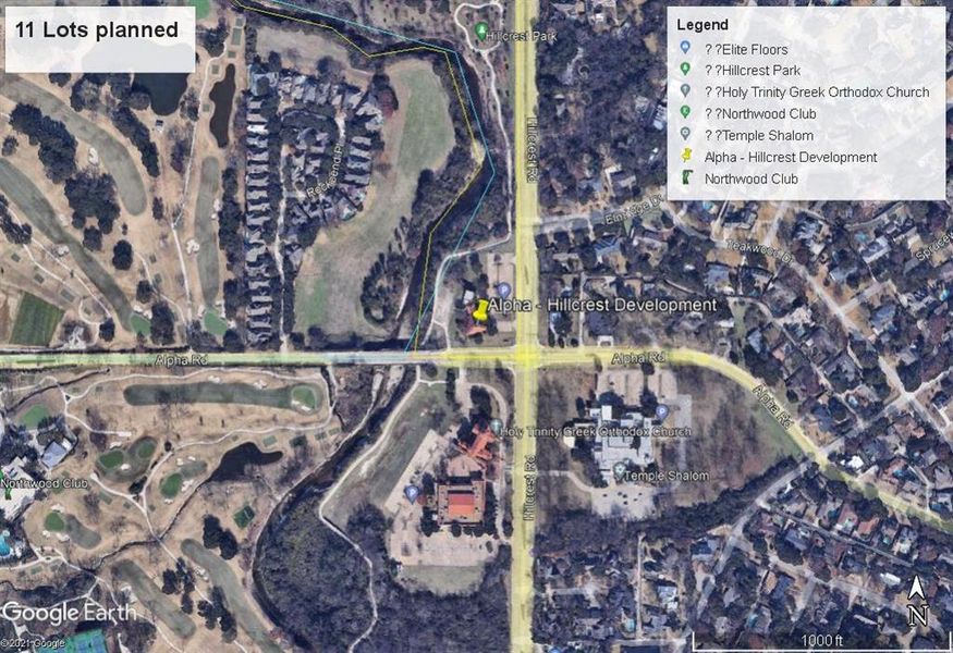 Aerial view of property's location